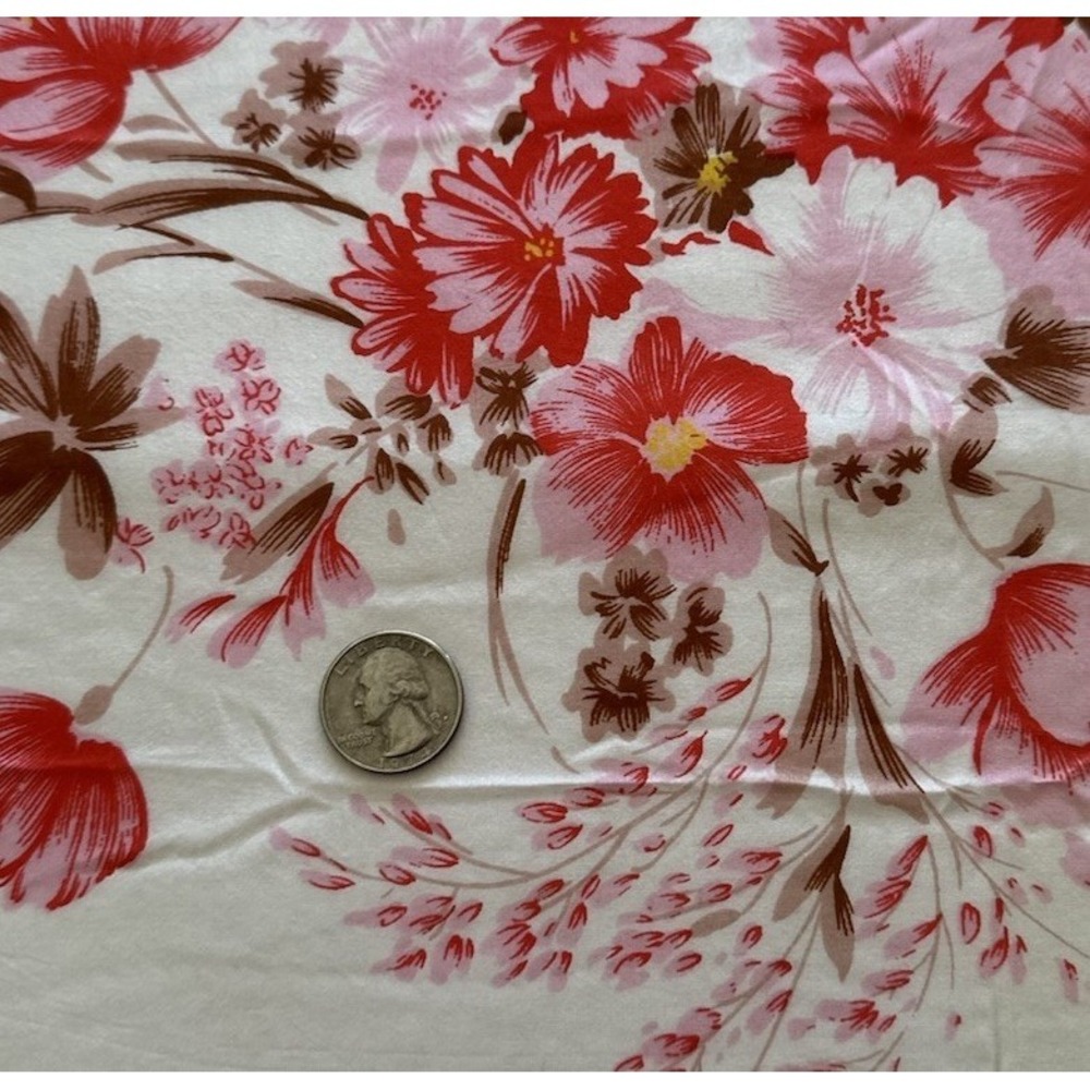Vtg Silk Scarf Hand Rolled Hem Hand Printed Floral China‎ 27.5x30 Double Peach - Picture 14 of 16
